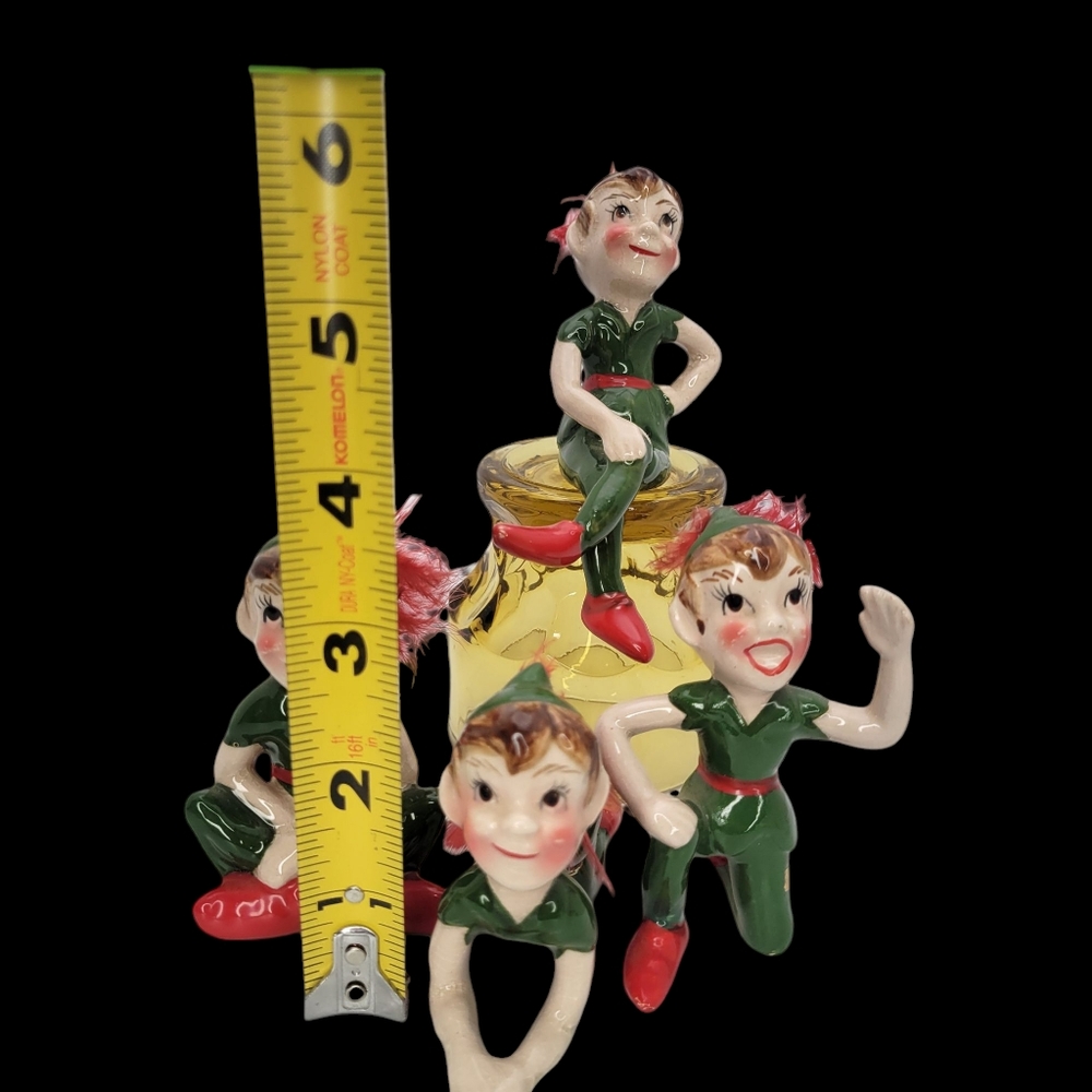 Rare 1955 Kreiss Peter Pan Figurines Disney Sprite Elf Christmas Pixies Set Of 4 - Picture 11 of 11